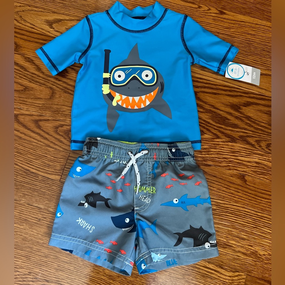 NWT Carter’s Shark Rash guard Swimming Set